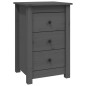 vidaXL Mesita de noche madera maciza de pino gris 40x35x61,5 cm vidaXL Mesita de noche madera maciza de pino gris 40x35x61,5 cm