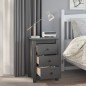 vidaXL Mesita de noche madera maciza de pino gris 40x35x61,5 cm vidaXL Mesita de noche madera maciza de pino gris 40x35x61,5 cm