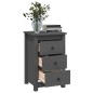 vidaXL Mesita de noche madera maciza de pino gris 40x35x61,5 cm vidaXL Mesita de noche madera maciza de pino gris 40x35x61,5 cm
