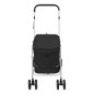 vidaXL Cochecito para perros plegable tela lino negro 100x49x96 cm
