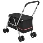 vidaXL Cochecito para perros plegable tela lino negro 100x49x96 cm
