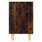 vidaXL Mesita de noche patas madera maciza roble ahumado 40x30x50 cm