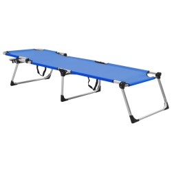 vidaXL Tumbona plegable alta para mayores aluminio azul