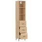 vidaXL Aparador de madera contrachapada roble Sonoma 34,5x34x180 cm vidaXL Aparador de madera contrachapada roble Sonoma 34,5x34x180 cm