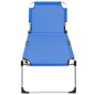 vidaXL Tumbona plegable alta para mayores aluminio azul
