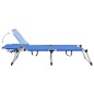 vidaXL Tumbona plegable alta para mayores aluminio azul