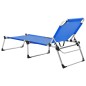 vidaXL Tumbona plegable alta para mayores aluminio azul
