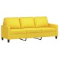 vidaXL Sofá de 3 plazas con taburete de tela amarillo claro 180 cm vidaXL Sofá de 3 plazas con taburete de tela amarillo claro 180 cm