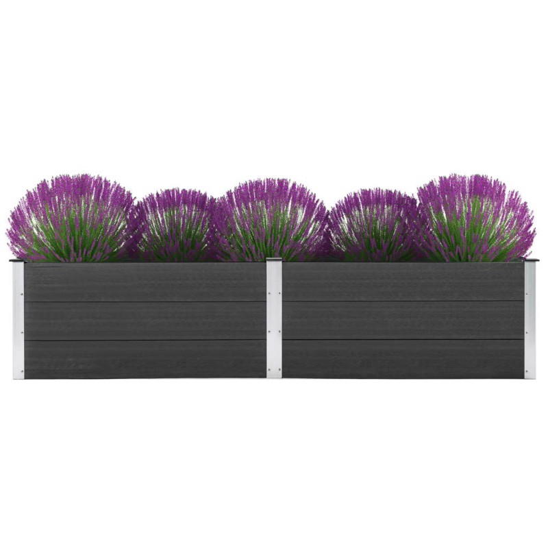 vidaXL Arriate de WPC gris 250x100x54 cm
