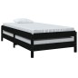 vidaXL Cama apilable de madera pino maciza negro 90x190 cm vidaXL Cama apilable de madera pino maciza negro 90x190 cm