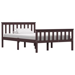 vidaXL Estructura de cama madera maciza pino marrón oscuro 120x200 cm 