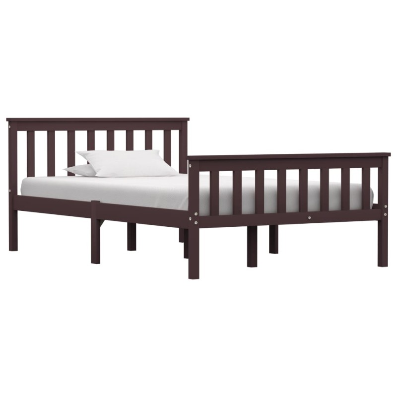 vidaXL Estructura de cama madera maciza pino marrón oscuro 120x200 cm vidaXL Estructura de cama madera maciza pino marrón oscuro 120x200 cm
