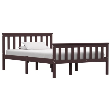 vidaXL Estructura de cama madera maciza pino marrón oscuro 120x200 cm 