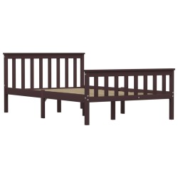 vidaXL Estructura de cama madera maciza pino marrón oscuro 120x200 cm 