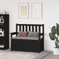 vidaXL Banco de madera maciza de pino negro 112,5x51,5x96,5 cm vidaXL Banco de madera maciza de pino negro 112,5x51,5x96,5 cm