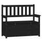 vidaXL Banco de madera maciza de pino negro 112,5x51,5x96,5 cm vidaXL Banco de madera maciza de pino negro 112,5x51,5x96,5 cm