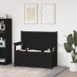 vidaXL Banco de madera maciza de pino negro 112,5x51,5x96,5 cm vidaXL Banco de madera maciza de pino negro 112,5x51,5x96,5 cm