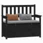 vidaXL Banco de madera maciza de pino negro 112,5x51,5x96,5 cm vidaXL Banco de madera maciza de pino negro 112,5x51,5x96,5 cm
