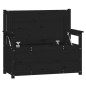 vidaXL Banco de madera maciza de pino negro 112,5x51,5x96,5 cm vidaXL Banco de madera maciza de pino negro 112,5x51,5x96,5 cm