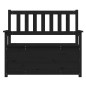 vidaXL Banco de madera maciza de pino negro 112,5x51,5x96,5 cm vidaXL Banco de madera maciza de pino negro 112,5x51,5x96,5 cm