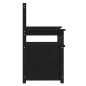 vidaXL Banco de madera maciza de pino negro 112,5x51,5x96,5 cm vidaXL Banco de madera maciza de pino negro 112,5x51,5x96,5 cm