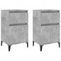 vidaXL Mesitas de noche 2 uds gris hormigón 40x35x70 cm