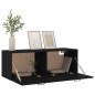 vidaXL Armario de pared madera contrachapada negro 100x36,5x35 cm vidaXL Armario de pared madera contrachapada negro 100x36,5x35 cm