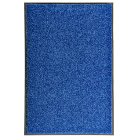 vidaXL Felpudo lavable azul 60x90 cm
