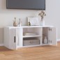 vidaXL Mueble de TV madera contrachapada blanco brillo 100x35x40 cm