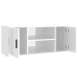 vidaXL Mueble de TV madera contrachapada blanco brillo 100x35x40 cm
