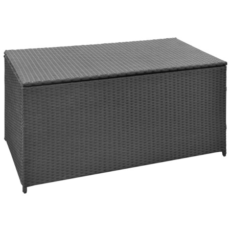 vidaXL Caja de almacenaje de jardín ratán sintético negro 120x50x60 cm