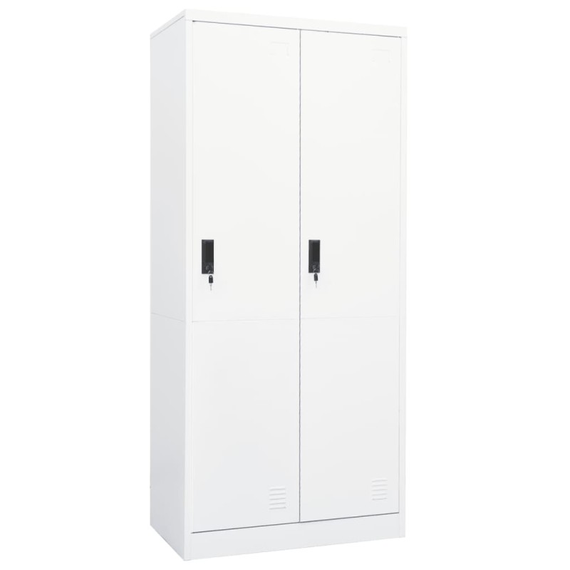 vidaXL Armario de acero blanco 80x50x180 cm vidaXL Armario de acero blanco 80x50x180 cm