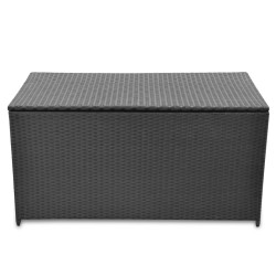vidaXL Caja de almacenaje de jardín ratán sintético negro 120x50x60 cm
