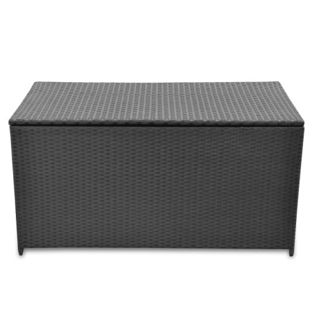 vidaXL Caja de almacenaje de jardín ratán sintético negro 120x50x60 cm