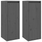 vidaXL Armarios de pared 2 uds madera maciza de pino gris 30x30x80 cm vidaXL Armarios de pared 2 uds madera maciza de pino gris 30x30x80 cm