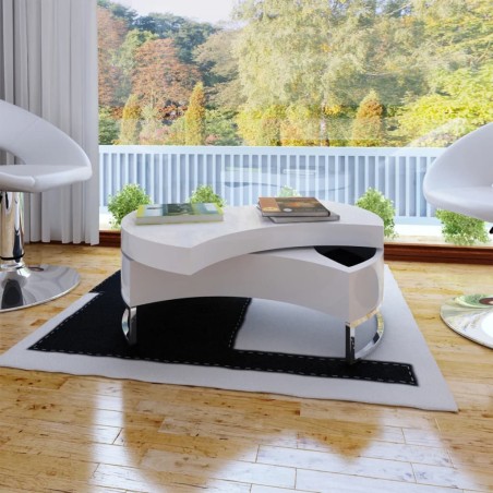 vidaXL Mesa de centro moderna y ajustable negra con brillo 