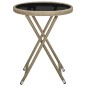 vidaXL Mesa de centro de ratán sintético y vidrio templado beige 60 cm vidaXL Mesa de centro de ratán sintético y vidrio templado beige 60 cm