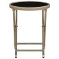 vidaXL Mesa de centro de ratán sintético y vidrio templado beige 60 cm vidaXL Mesa de centro de ratán sintético y vidrio templado beige 60 cm