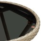 vidaXL Mesa de centro de ratán sintético y vidrio templado beige 60 cm vidaXL Mesa de centro de ratán sintético y vidrio templado beige 60 cm