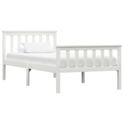 vidaXL Estructura de cama de madera maciza de pino blanco 100x200 cm 