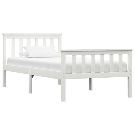 vidaXL Estructura de cama de madera maciza de pino blanco 100x200 cm 