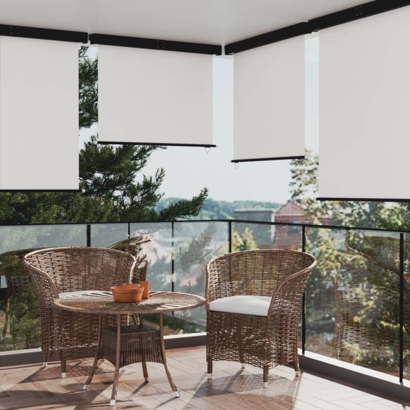 vidaXL Toldo lateral de balcón color crema 145x250 cm