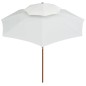 vidaXL Sombrilla de dos pisos 270x270 cm palo de madera blanca crema vidaXL Sombrilla de dos pisos 270x270 cm palo de madera blanca crema