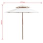vidaXL Sombrilla de dos pisos 270x270 cm palo de madera blanca crema vidaXL Sombrilla de dos pisos 270x270 cm palo de madera blanca crema