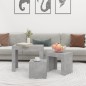 vidaXL Mesas de centro apilables 3 piezas aglomerado gris hormigón vidaXL Mesas de centro apilables 3 piezas aglomerado gris hormigón