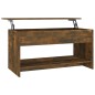 vidaXL Mesa de centro madera contrachapada roble ahumado 102x50x52,5cm