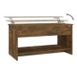 vidaXL Mesa de centro madera contrachapada roble ahumado 102x50x52,5cm