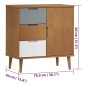 vidaXL Mesita de noche MOLDE madera maciza pino marrón 76,5x40x80 cm vidaXL Mesita de noche MOLDE madera maciza pino marrón 76,5x40x80 cm