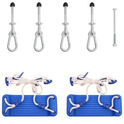   vidaXL Columpios con cuerdas 2 unidades polietileno azul 37x15 cm