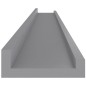vidaXL Estantes de pared 4 unidades gris 100x9x3 cm vidaXL Estantes de pared 4 unidades gris 100x9x3 cm